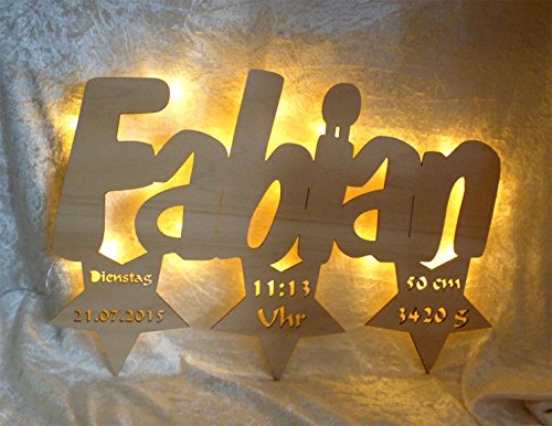 Geschenke zur Taufe und Geburt von Schlummerlicht24 Nachtlicht „3 Sterne“, Geschenk mit individuellem Namen für Jungen und Mädchen, ideal als Geburts- Kommunion oder Taufgeschenk für das Kinderzimmer, handgemacht - 5