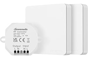 DEWENWILS Wireless Light Switch Kit, Remote Control Light Switch for Lamp, 30M Range, No Wiring Required, Programmable, CE RHOS Certified, 2 Remotes and 1 Receiver