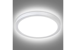 Befurglor 18W LED Ceiling Lights,2000LM Daylight White 5000K Round Ceiling Lights Ø 23cm White,Waterproof IP44,150W Equivalent,Flush Ceiling Light for Living Room,Bedroom, Office 1 Pack