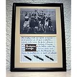 Tableau rétro humoristique avec photo ancienne et texte écrit à la plume sur le rugby et les rugbymans