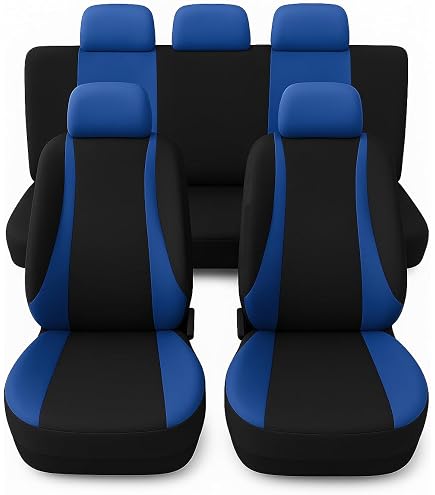 Housses De Siège Auto Sakura Oakleigh - Noir Et Rouge - Paire Avant + Appuie-têtes