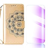 The Grafu Galaxy Note 8 Case, Flip Leather Cover Card Slot Holder with KickStand and Free Tempered Glass Screen Protector for Samsung Galaxy Note 8, Gold