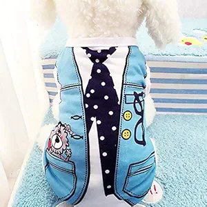 Pet Cute Puppy Dog Clothes T Shirt (L, Sky Blue)