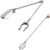 Long Handled Iron Rod Garbage Collector, Garbage Clip, Garbage Clamp Picker with Just a Gentle Operation You Can Pick Up Thin