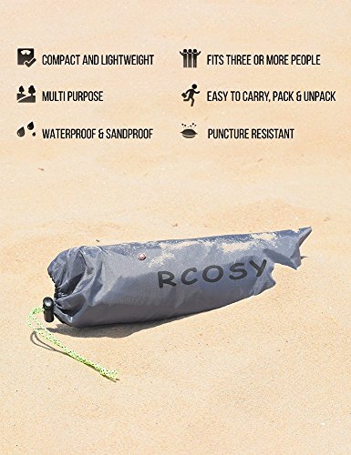 Rcosy Wasserdichte Nylon Taschendecke mit Karabiner, 79 x 59-Zoll - 2