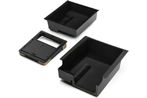 Laipuke 3 Stück Mittelkonsole Organizer/Armlehne Organizer Tray/Armlehne Versteckte Aufbewahrungsbox Ablage Zubehör für Tesla Model Y und Model 3 - Flocked