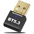 Latest Bluetooth 5.3 Adapter for PC Desktop, 20 M Wireless Transmitter Dongle for Windows 11/10/8.1 Computer Laptop, Plug & Play, Pair w/Bluetooth Headset Headphones Speaker Keyboard Mouse Printers