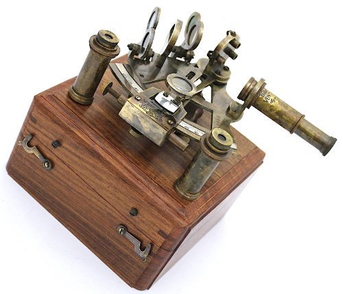 German Brass Sextant with Box & Two Lenses - working Sexant by casanova nauticals