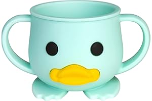 nohlerlife Tazza per bambini, Sippy Cup in silicone, 200 ml Tazza con cannuccia senza BPA, per microonde e lavastoviglie, 6 mesi, stoviglie in silicone per bambini (Ciano)