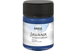 KREUL 8110 - Javana Peinture sur soie en pot de 50 ml, bleu marine, couleur hautement pigmentée et brillante à base d'eau, au caractère fluide et liquide, pénètre profondément dans les fibres