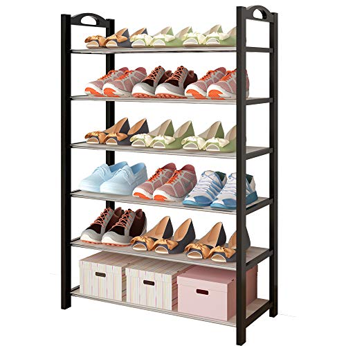 UDEAR Estantería Multiusos Zapatero Organizador Armario de 6 Niveles para 18 Pares de Zapatos Medio