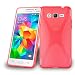 Produktbild Samsung Galaxy GRAND PRIME Silikonhülle in ROT von Cadorabo - X-Line Design TPU Schutzhülle – Handyhülle Bumper Case Backcover in INFERNO ROT