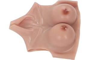 DAUZ Women Fake, Soft Color 2 Simulated Fake Boobs Flexible Silicone for Crossdresser for Post Surgery Recovery (D Cup)