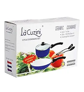 Lacuzini 5pcs Induction Based Red Cermaic Cookware Set