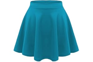 janisramone Kids Girls Children New Plain Flippy Flared High Waistband Stretch Short Mini Skater Skirts