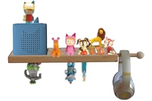Umberdom Tonie Shelf for 39 Tonies Figures, Wooden Floating Magnetic Tonies Shelf for Tonie Box Tonies Characters TonieBox Charging Station Tonie Storage Shelf for Children Boys Girls
