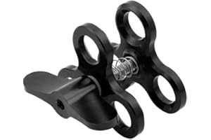 CYCMIA Uonlytech tauchen licht arm klemme, CNC DREI-Loch Butterfly Clip tauchen Fotografie kugelkopf Clip Lichter arm Clip für Feste sportkamera unterwasserfotografie