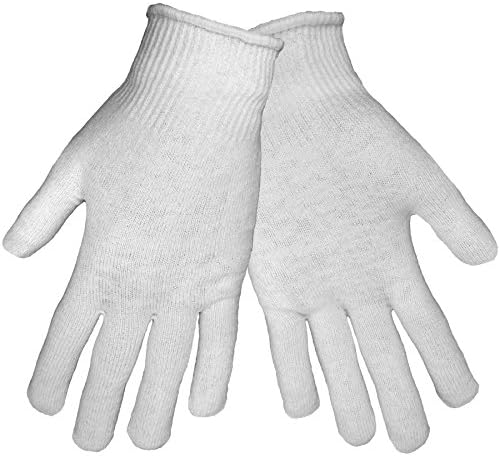 Global Glove S13WT Polyester Thermal Pro Underglove Glove with Knit Wrist Cuff, Work, Large, White (Case of 360)
