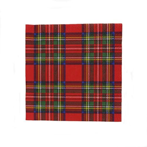 Royal Stewart Tartan Tissue Paper Napkins Pack of 20 Brand New &amp; Sealed