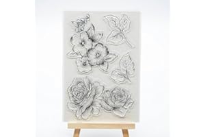 WooYangFun Joyful Home 1pc Flower Rubber Clear Stamp for Card Making Decoration and Scrapbooking