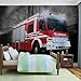 Produktbild Feuerwehr Auto Fototapete Wandbild Bild Tapete VLIES (EasyInstall) (2023FW)