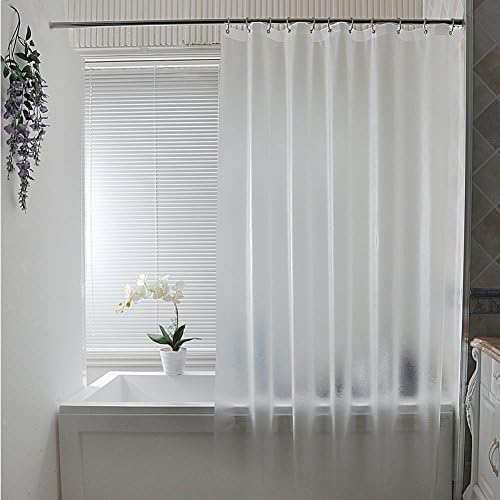 Sings shower curtains waterproof mould proof thicken restroom cut off frosted transparent curtain-X