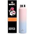 Speedex Stainless Steel Pink Blue Water Bottle 1 Litre with Screw Cap | Leak Proof & BPA Free | Fridge Safe Bottle for School, Gym, Office | For Boys, Girls, Men, Women, Kids