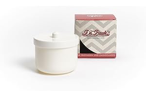 ‎DR. BAUER'S Dr. Bauer's Cleaning Bath Tin with Clear Rinse Insert | Denture Box | Denture Box with Insert | Braces Box (White)