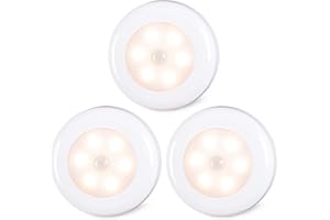STAR-SPANGLED Luce Sensore Movimento Interno Batteria, Luce Notturna LED per Scale, Armadio, Sottopensile, Cucina, Corridoio [Bianca Calda, 3 Pezzi]