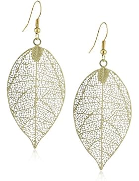 ZEEme Damen-Ohrhänger Messing Blatt Metall vergoldet 6.2 cm - 374030016