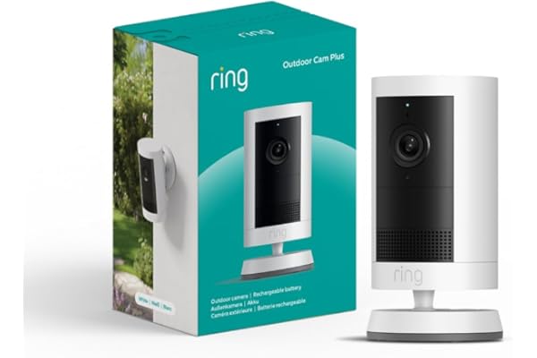 Ring | Cámara exterior Plus con batería (Outdoor Camera Plus última generación) | Vídeo 2K de gran angular | Cámara inalámbrica exterior | Prueba gratuita de 30 días del plan de suscripción Ring