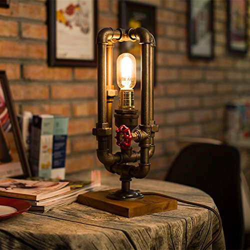 Preisvergleich Produktbild OOFAY LIGHT® Tischlampe American Retro Industrial Wind Kreative Wasserpfeife Lampe Schlafzimmer Nachttischlampe Bar Cafe Dekorative Lichter