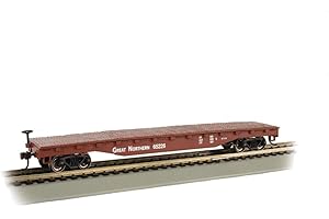 Bachmann Spur Ho Wagon de Marchandises 52' Flatcar Wagon Plat Great Northern