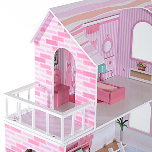 HOMCOM Large 13PC Furnitures Wooden Kids Doll House Children Girls Dollhouse Pretend Playset Entertainment Imagination Toy Game reviews HOMCOM Large 13PC Furnitures Wooden Kids Doll House Children Girls Dollhouse Pretend Playset Entertainment Imagination Toy Game