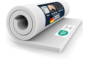 FOXX Schaumstoff [110x200x2 cm] mittelfeste Schaumstoffplatte(RG25) Zuschnitt für Polster, Sitzpolster, Couch, Matratze, Topper und Campingauflage, PU Schaumstoff, Matratzenauflage, hitzebeständig