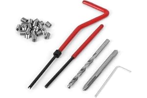 Kit de réparation de filetage autobloquant pour manchon à vis M4 Kit d'insertion de réparation de filetage 25 pièces Portable avec boîte en plastique pour machines de traitement