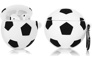 LEWOTE Airpods Silicone Case Funny Cover Compatible for Apple Airpods 1&2[Cool Play Series] (Football)