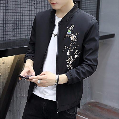 Men'S Jackets During The Spring And Autumn Sau San Handsome Young Men Jacket Students Leisure Wild Baseball Uniform Jacket ,L, Black