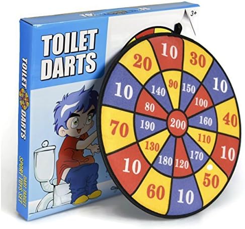 Funny Gag Gift Dart Game for Bathroom, Humorous Prank Toy for Men, Birthday, White Elephant Present