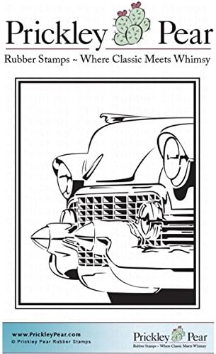 Prickley Pear Cling Stamps 2.5-Inch x 2-Inch Vintage Cadillac, Acrylic, Multicoloured, 2-Piece
