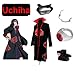 Produktbild Japanische Anime Naruto Cosplay für Uchiha itachi Set -- Akatsuki Ninja Cloak ,Größe(L: Höhe 169cm-176cm) + Uchiha itachi Halskette + Uchiha itachi Ring + Uchiha itachi Stirnband + Ninja-Schuhe