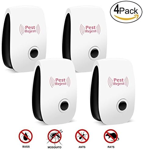Ultrasonic Pest Control Repeller-Electronic Plug In Repellent For Insects, Roaches, Flies, Ants, Spiders, Mice, Bugs, Non-Toxic, Environment-Friendly, Humans &amp; Pets Safe,4Pack
