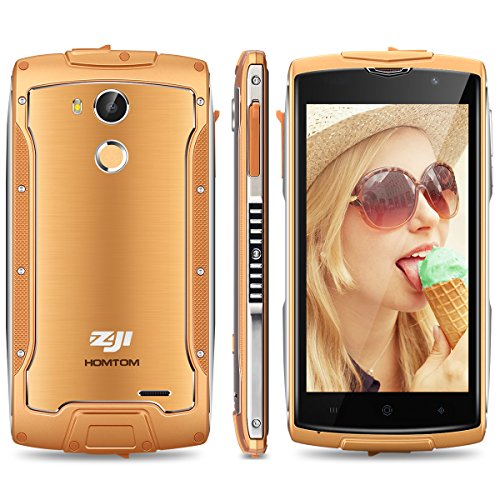 HOMTOM ZOJI Z7 Smartphone- IP68 impermeabile, 5.0â€˜â€™ HD Display Android 6.0 4G Telefono Cellulari, MT6737 quad core 1.3GHz, 2GB RAM 16GB ROM, 13MP+5MP Camera, Dual SIM, Fingerprint recognition, WiFi/GPS/OTA/OTG Cellulare - Arancione