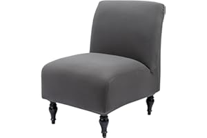 MCNDSI Sesselhussen Stretch Ohne Armlehne，Elastisch Sofabezug Armless Chair Cover Sesselschoner,langlebig,Jacquard-Stoff, Waschbar,für Wohnzimmer Hotel Haus Esszimmer (Color : Dark Gray, Size : 1pc)