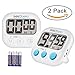 Produktbild InnoBeta 2er elektronischer Küchen timer mit Stoppuhr, digitale magnetische Eieruhr , Countdown Küchentimer mit Lautstärkeregelung Große LCD Digitalanzeige, lautem Alarm & Einklappbarer Ständer, Kurzzeitmesser Küchenuhr für Kochen, Backen, Braten, Garen [2017 Verbesserte Version] leicht bedienbarer, stärkerer Magnet, Automatische Abschaltung, 4 Batterie im Lieferumfang, (2er Pack - weiß und blau)