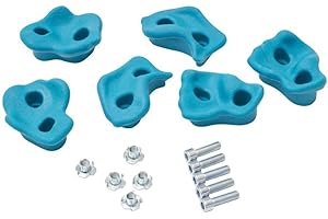 TRIBECCO Lot de 5 pierres escalade pour mur d'escalade, poignées, avec kit de fixation, différentes formes, taille 8 x 11,5 cm, en plastique, extérieur et intérieur