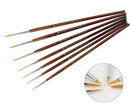 supass Pinsel-Set Miniatur Pinsel für Öl Acryl Aquarell Nail Künstler Malerei 7 pcs - 3