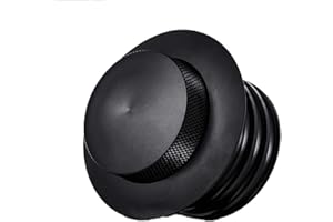 通用 Harley - Tappo di stoccaggio del gas a scomparsa con porta di scarico per serbatoio del carburante con vite modificata a spinta con tappo per serbatoio del carburante CNC, tappo per gas pop-up (nero)
