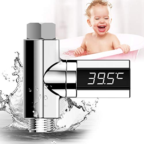 Preisvergleich Produktbild XJELOVE LED Wassertemperatur-Messgerät Baby-Duscharmatur LED-Thermometer ohne Netzteil Baby-Badewassertemperatur-Messgerät Badewassertemperatur-Duschwassertempe...