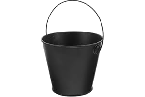 GANAZONO Seau À Cendres Seau À Graisse À Seau À Charbon De Bois Cheminée Seau en Métal pour Foyer Foyers Camp Gril À Granulés De Bois Accessoires De Barbecue Noir